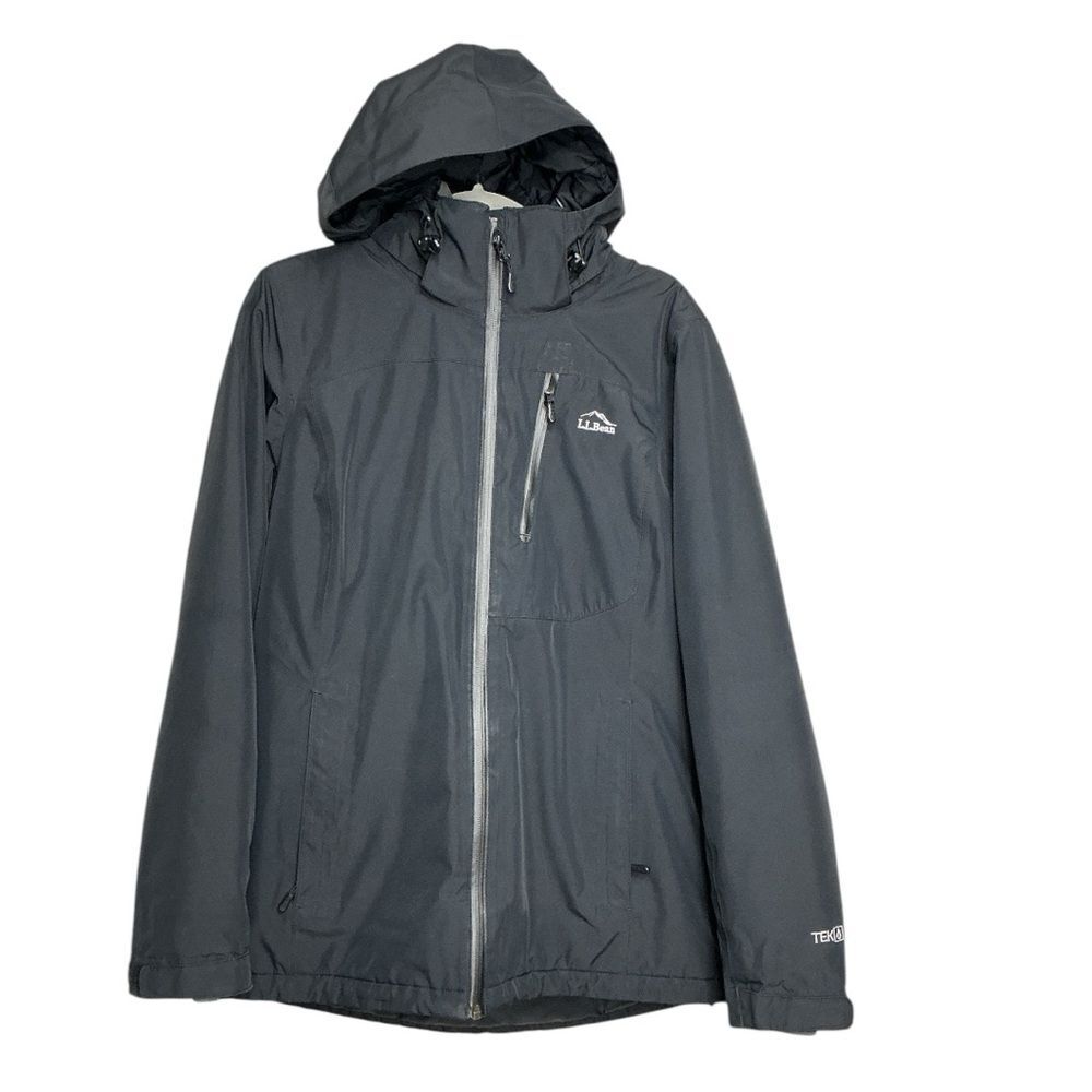 L.L. Bean black hooded coat size M